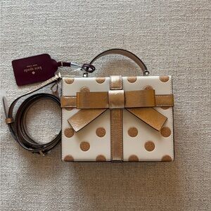 Kate Spade White and Rose Gold Polka Dot Crossbody- New with Tags